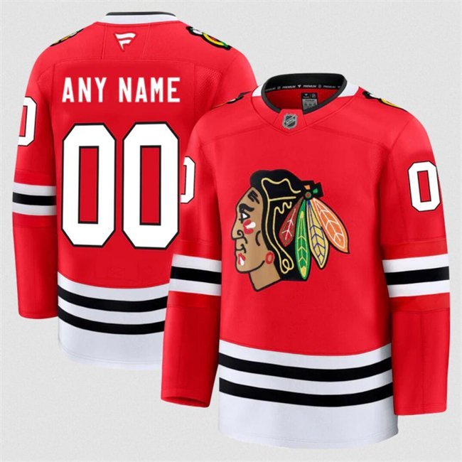 Custom Chicago Blackhawks Jersey Name, Number 2025 Home Red