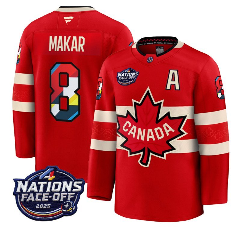 Cale Makar Jersey #8 Canada 4 Nations Face-Off 2025 V2 Stitched Red