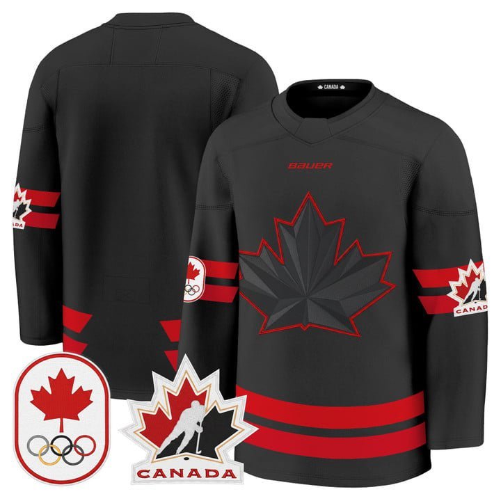 Team Jersey Canada Olympic Premium Hockey 2026 Stitched Black