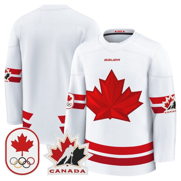 Team Jersey Canada Olympic Premium Hockey 2026 Stitched White