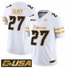 Jo Silver Jersey #27 Delaware Blue Hens 2025 Gold Vapor Stitched White Gold Jo Silver Jersey #27 Delaware Blue Hens 2025 Gold Vapor Stitched White Gold
