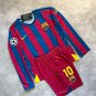 Barcelona home 2006 Retro set kids Ronaldinho 10