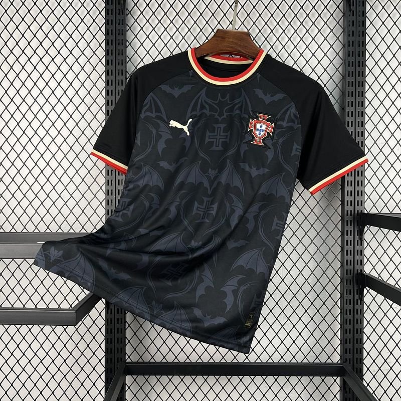 2026 Portugal Special Version Black Red Collar Soccer Jersey