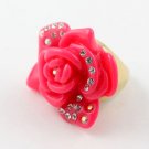 Juicy Couture Resin Rose Adjustable Ring, Pink
