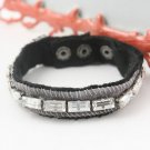Juicy Couture Rhinestone and Velvet Bracelet (Grey)