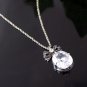 Juicy Couture Pave Bow Clear Crystal Drop Necklace