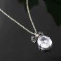 Juicy Couture Pave Bow Clear Crystal Drop Necklace
