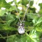 Juicy Couture Pave Bow Clear Crystal Drop Necklace