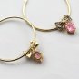 Juicy Couture Pave Bow Pink Crystal Drop Hoops
