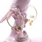 Juicy Couture Pave Bow Pink Crystal Drop Hoops
