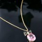 Juicy Couture Pave Bow Pink Crystal Drop Necklace