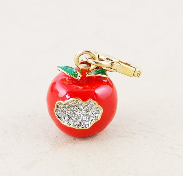 Juicy Couture 2012 Limited Edition Bitten Apple Pave Crystal Charm