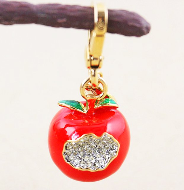 Juicy Couture 2012 Limited Edition Bitten Apple Pave Crystal Charm