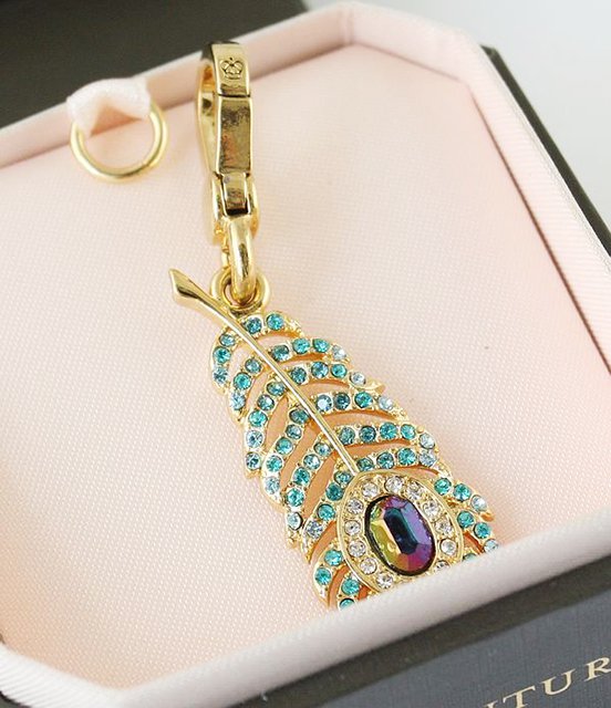 Sterling Silver Peacock Feather Charm