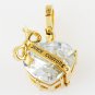 Juicy Couture Heart Banner Cubic Zirconia Pendant with JC's Necklace