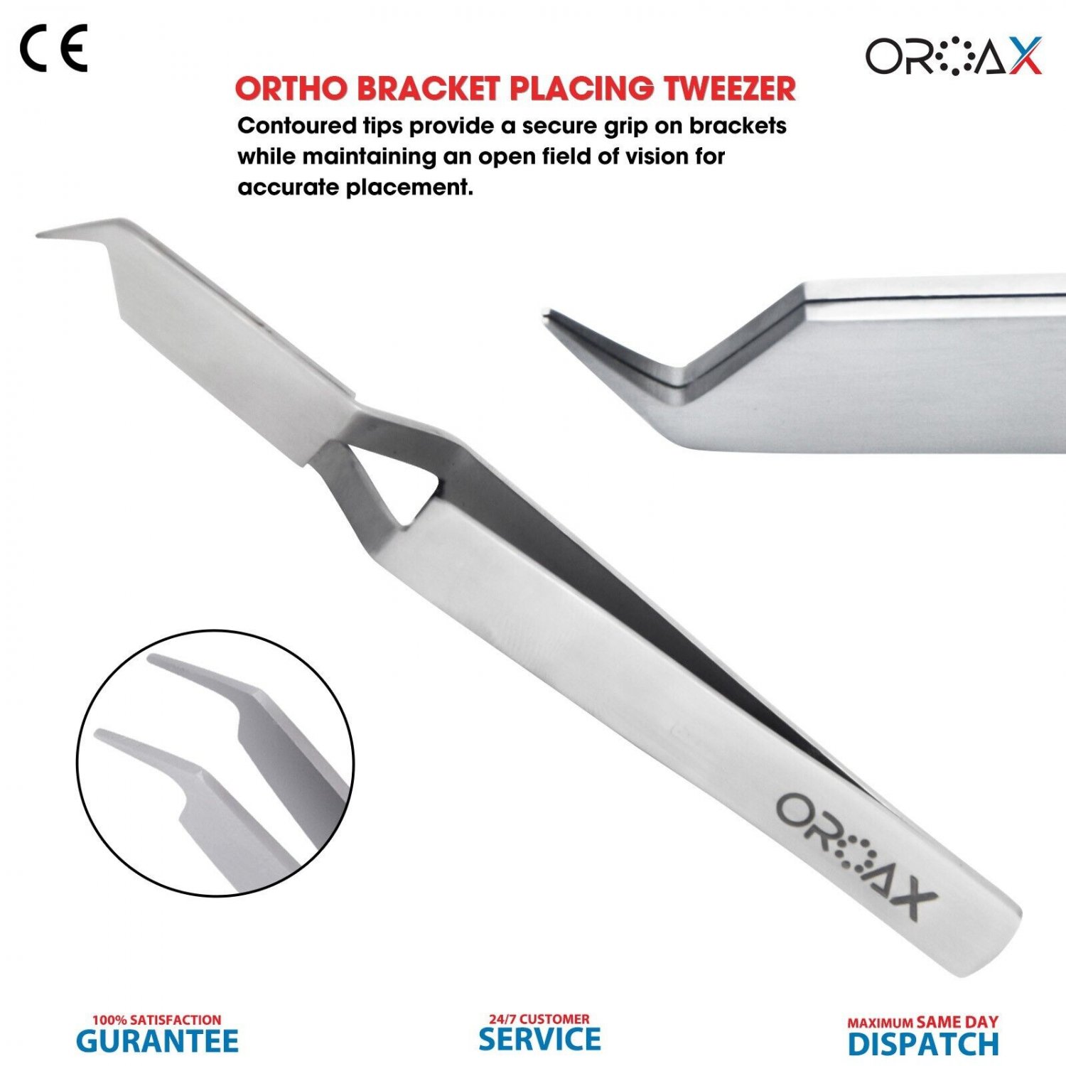 Dental Bracket Placing Tweezer Cross Lock Self Orthodontic Plier ...