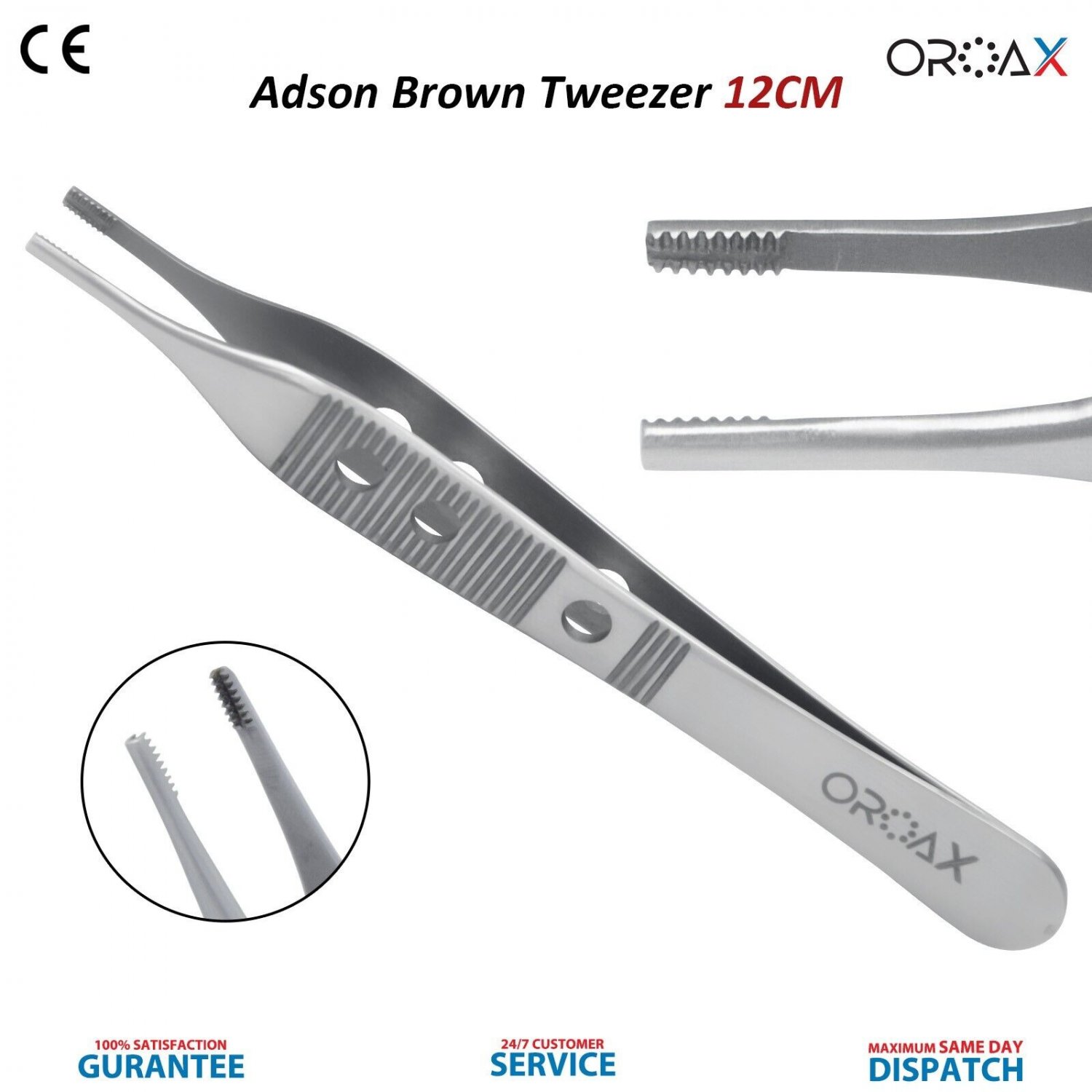 AdsonBrown Tissue Forceps Dissecting Tweezers Grasping Soft Tissue Suturing Vet