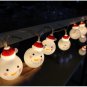 Led Christmas Snowman String Starry Light Garden Home Wedding Party Battery Powered Decor Warm White