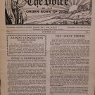 The Voice of the Order Sons of Zion, East Orange, NJ, 1931-1939 [Newspaper]