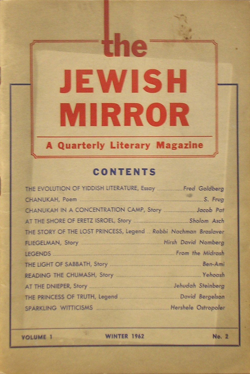 The Jewish Mirror, Chicago, IL, 1962 [Newspaper]