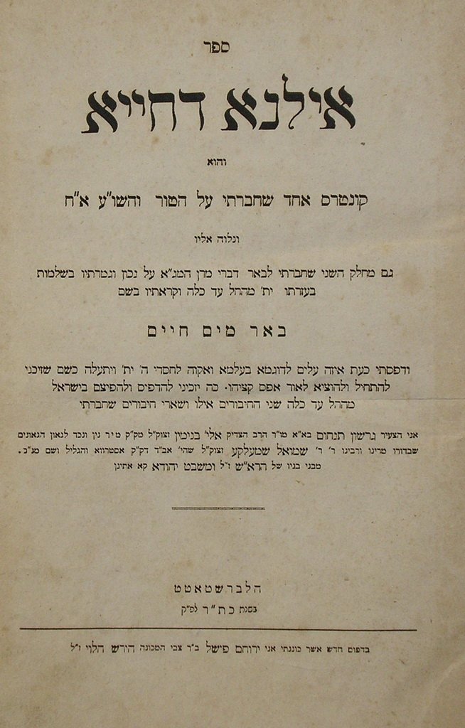 Ilana deChaya, Halberstadt, 1860 [Book]