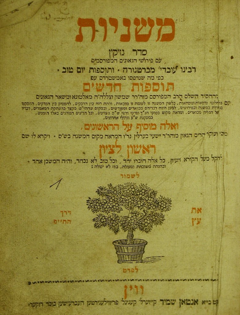 Mishnaiot, Vienna, 1801 [Book]