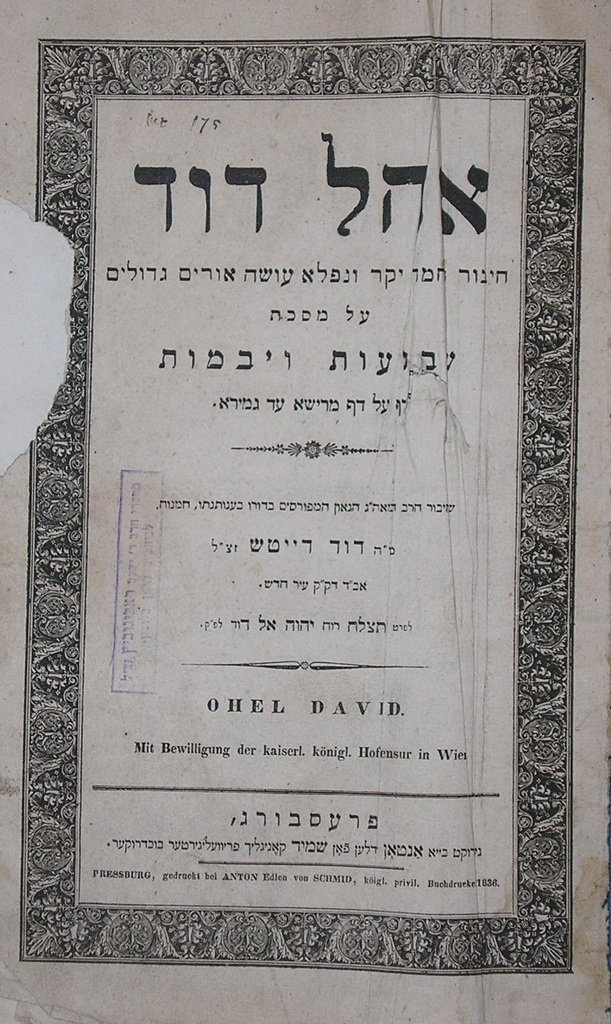 Ohel David, Pressburg, 1835 [Book]