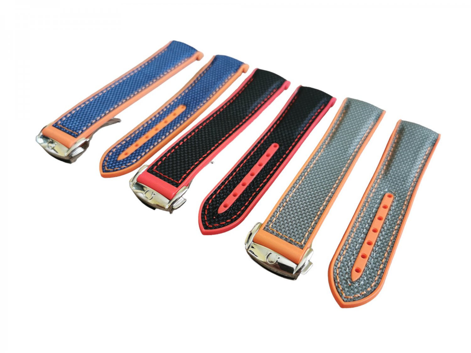 Canvas & Rubber Curved Strap for Omega X Swatch/Seamaster/Speedmaster/Planet Ocean 20/22mm