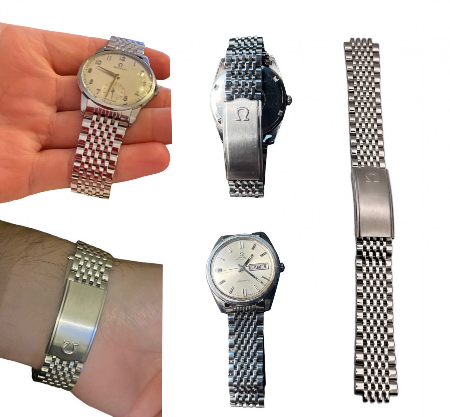 Jubilee Bracelet for Omega Seamaster/Vintage Seamaster Watch, Stainless