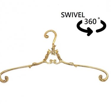 Handmade Solid Brass Clothes Hanger, Antique Vintage Style Wedding Dress Hanger Wedding Gift