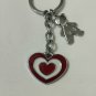 Metal Heart couple keychain