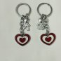 Metal Heart couple keychain