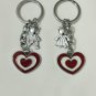 Metal Heart couple keychain