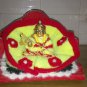 Handmade laddu gopal ji dress yellow with white stone wool dress
