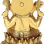 Brass Lord Ganesha Sitting On Lotus 6 Inches