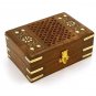 Handmade wooden Vanity Box with Jali Brass Design 6 X 4 Inches | Handmade Decorative wooden box