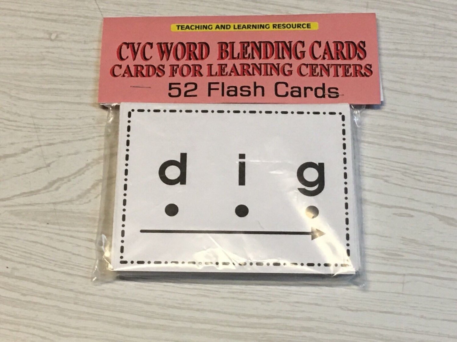 CVC Word Blending Cards - Cards for Learning Center 52 Cards-Letters Teaching