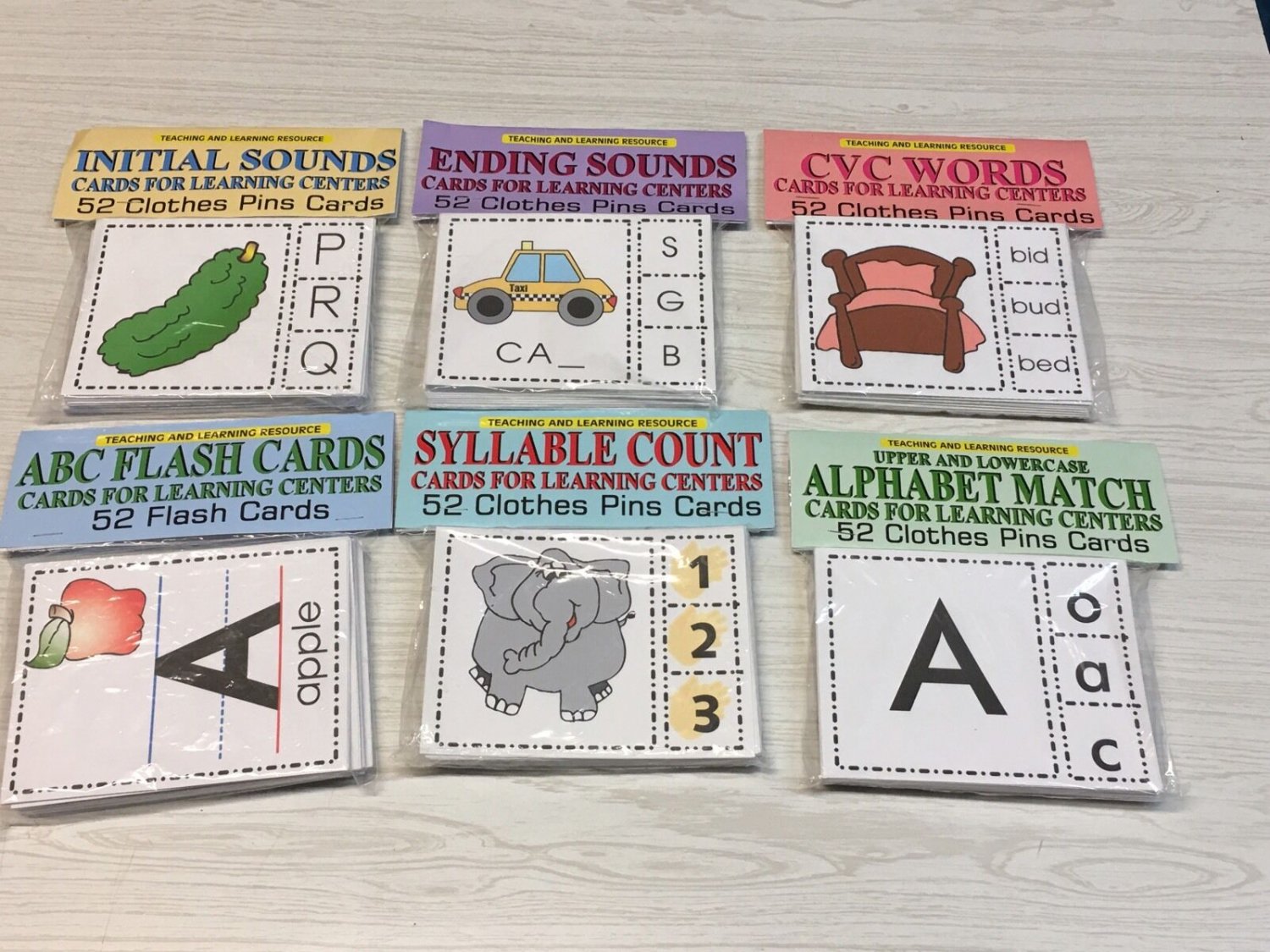 6 Letter Sets   - Cards for Learning Center 52 Cards - Teaching Supplies - Pre-k