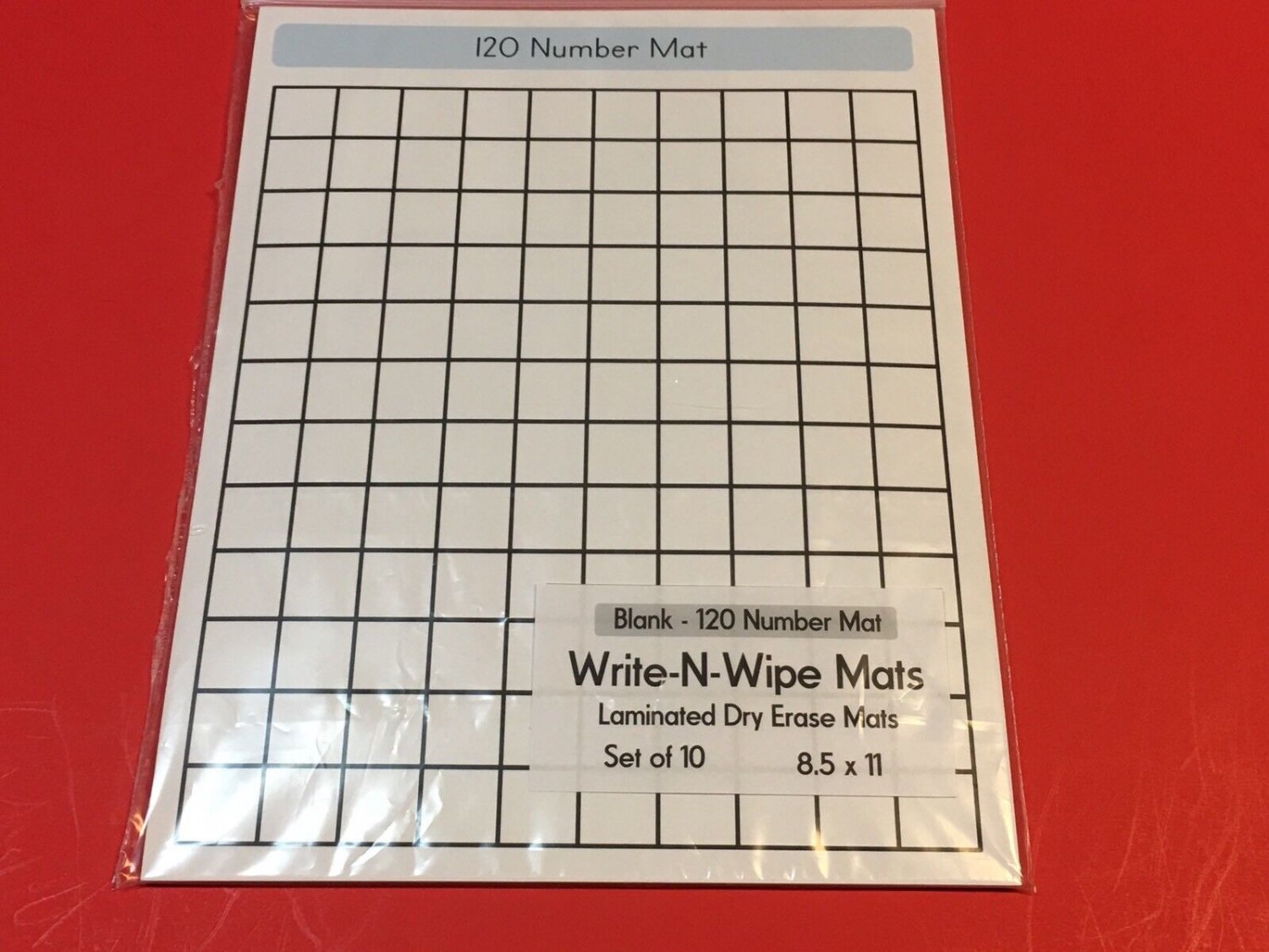 Blank - 120 Number Mat - Laminated Dry Erase Mats