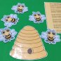 Six Little Bumble Bees Flannel Board Set - Laminated Activity Set - Teaching
