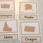 Identifying Fifty States - Three Part Cards - Montessori