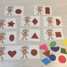 Monkey Shape Match  - Laminated Activity Cards