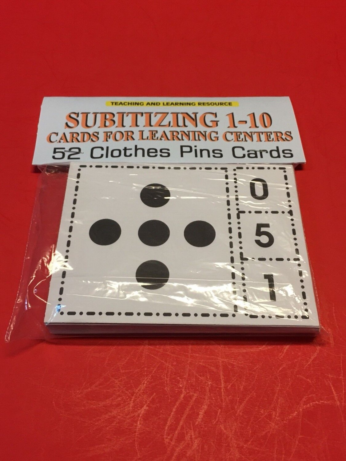 Subitizing  1-10 - Cards for Learning Centers 52 Clothes Pin Cards #2