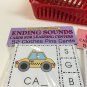 TWO (2) Learning Centers cards ENDING SOUNDS & CVC WORDS card set -Teaching