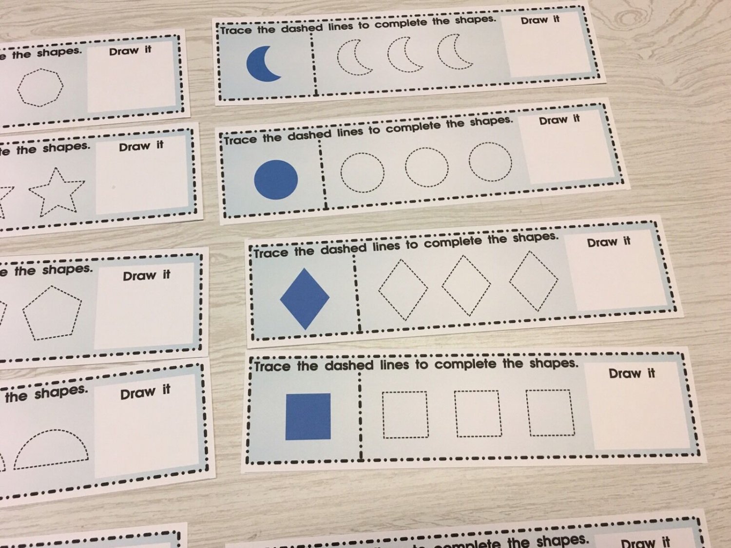 Shapes Learning Kit Trace & Write Laminated dry erase cards