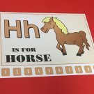 Letter  H Horse - Number Sequencing Puzzle, numbers 1-10 Laminated