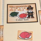 Thanksgiving -  File Folder Game  - Activity Set - Color Sort