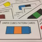 Mini Unifix Cube Pattern Cards - 64 Laminated Card - Pre-school- Kindergarten Mini Unifix Cube Pattern Cards - 64 Laminated Card - Pre-school- Kindergarten
