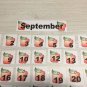 Apple Theme September - 31 Laminated Calendar Squares + Blank Cards