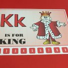Letter  K King - Number Sequencing Puzzle, numbers 1-10 Laminated